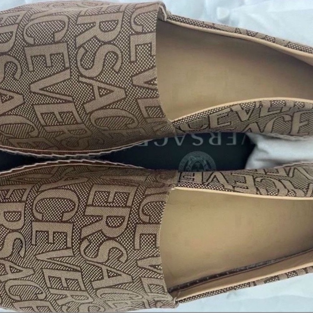 Versace Tan Logo Loafers for Men - Picture 3 of 3
